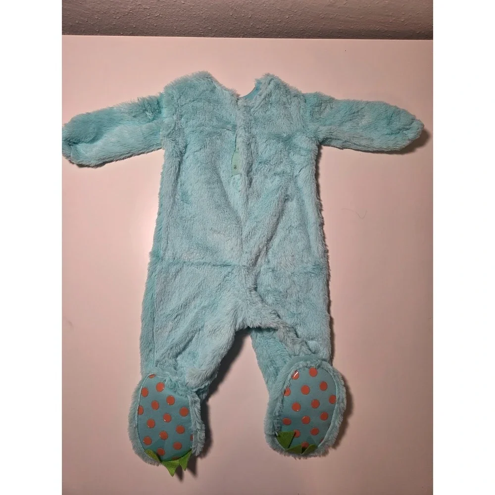 Spirit Halloween Lil Monster Infant Jumpsuit Costume Boys 0-6 Month Blue Hooded - Picture 5 of 9